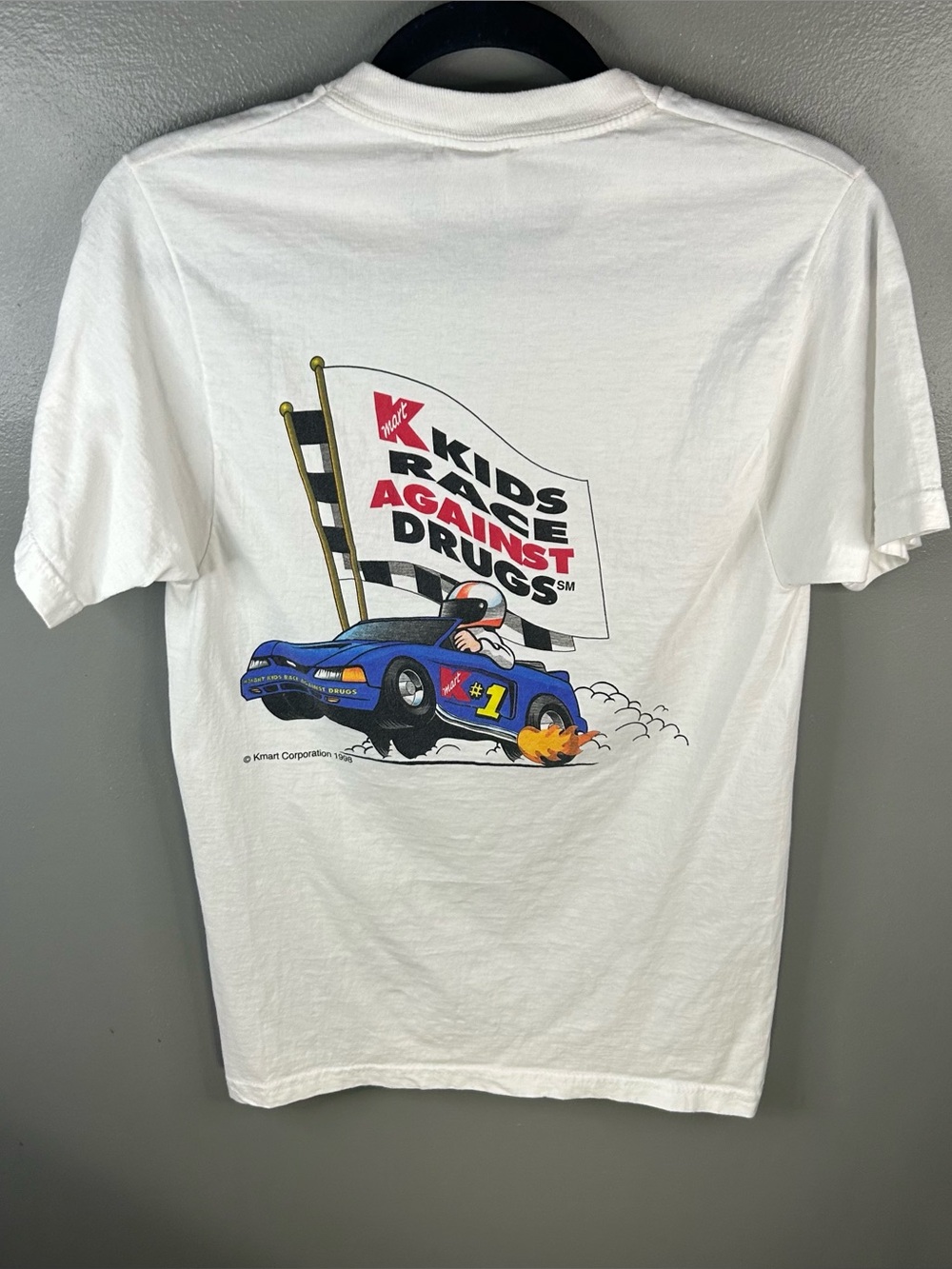 Vintage 90s Kmart DARE Kids Race Against Drugs Fuji White Shirt Size Small